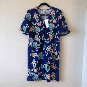 NWT-PLEIONE Faux Wrap Floral Dress (Nordstrom)